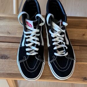 Vans Black and White High-Top Sneakers